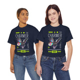 The Charmer Unisex Heavy Cotton Tee Futuristic Butterfly Graphic Streetwear Neon Cyber Aesthetic Artistic Fashion Statement T Shirt