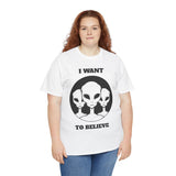 Unisex I Want To Believe Alien T Shirt Vintage UFO Graphic Tee Extraterrestrial Space Themed Sci Fi Paranormal Conspiracy Inspired Streetwear Top