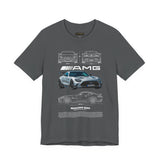 Aggressive Silver Widebody Supercar Blueprint Unisex Heavy Cotton Tee Performance Street Machine Graphic Shirt For Car Lovers And Gearheads
