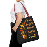 Sunflower Ho'oponopono Tote Bag Hawaiian Healing Prayer Design Spiritual Positivity Canvas Bag Mindfulness Reusable Durable Eco Friendly Shopping Tote