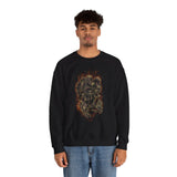 Burning Jester Skull Unisex Heavy Blend Crewneck Sweatshirt Gothic Flame Joker Skeleton Streetwear Pullover Dark Fantasy Art Design For Gamers Artists Metal Lovers And Rebels