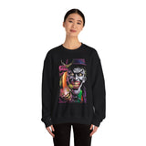 Jocker Sinister Grin Unisex Sweatshirt Heavy Blend Gothic Streetwear Dark Psychological Art Design Bold Horror Fashion Statement Cozy Wear For Fearless Creative Souls