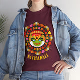 Kathakali Unisex T Shirt Kerala Traditional Dance Art Graphic Tee Indian Culture Festival Onam Heritage Malayalam Performance Heavy Cotton Top
