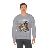 My Heart Is Beating Floral Anatomy Collage Unisex Heavy Blend Crewneck Sweatshirt Vintage Abstract Graphic Bold Artistic Streetwear Pullover