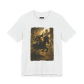 Medieval Knight On Horseback Fantasy Art Unisex Heavy Cotton Tee Epic Warrior Adventure Graphic Shirt Heroic Battle Scene Streetwear Bold Artistic Design
