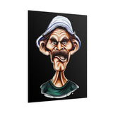 Grumpy Street Legend Poster Bold Comic Art Print Expressive Urban Character Artwork Vibrant Caricature Design Perfect for Bedroom, Studio, or Office Wall Décor Gift for Art Lovers and Street Culture Fans