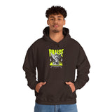 Praise Angel Statue Graphic Unisex Heavy Blend Hooded Sweatshirt Gothic Spiritual Streetwear Hoodie