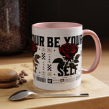 Be Your Self Rose Coffee Mug Bold Floral Motivational Design Ceramic Accent Mug Perfect for Morning Coffee Tea Hot Drinks Self Love Empowerment Gift for Friends Birthdays Cozy Moments