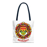 Kathakali Tote Bag Kerala Traditional Dance Art Canvas Bag Indian Culture Onam Festival Malayalam Heritage Ethnic Graphic Reusable Shopping Bag