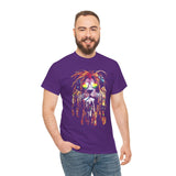 Rasta Lion Unisex Heavy Cotton Tee Bold Reggae Vibes Artistic Lion Headphones Design Cool Jamaican Streetwear Graphic TShirt Symbol of Strength Music and Freedom by KLASSORO