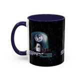 Space Galaxy Accent Coffee Mug 11oz 15oz Astronaut Spacecraft Earth Black Two Tone Ceramic Cup Gift for Space Lovers