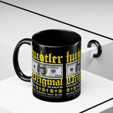 Hustler Original Money Maker Accent Coffee Mug 11oz 15oz Streetwear Bold Dollar Bill Graphic Motivational Entrepreneur Ceramic Cup
