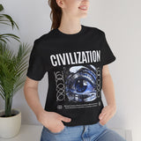 Civilization Eye Of Memory Graphic Unisex Jersey Short Sleeve Tee Futuristic Visionary Streetwear Bold Abstract Blue Eye T Shirt