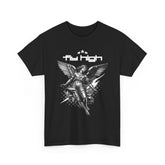 Fly High Angel Design Unisex Heavy Cotton Tee Streetwear Graphic T Shirt Spiritual Guardian Winged Warrior Style
