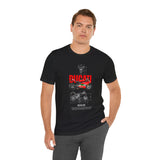 Italian Superbike 1199 Inspired Racing Motorcycle Blueprint Graphic Unisex Heavy Cotton Tee Premium Streetwear T Shirt for Riders Bikers Enthusiasts and Everyday Wear