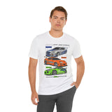 Street Racing Trio JDM Cars Graphic Unisex Heavy Cotton Tee for Drift Fans Performance Lovers and Streetwear Enthusiasts