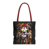 Rasta Lion Eco Tote Bag Vibrant Reggae Inspired Artistic Lion with Headphones Jamaican Island Style Bold Art Print Durable Cotton Canvas Bag for Music Lovers Travel or Daily Use by KLASSORO