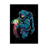 Galactic Dream Astronaut Neon Art Matte Vertical Poster Futuristic Space Wall Art Vibrant Cosmic Print Premium Home Decor for Sci Fi Lovers Creative Studios and Modern Interiors