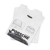 Ultra Sleek Performance Sports Coupe Blueprint Art Unisex Heavy Cotton Tee for Car Lovers and Streetwear Fans