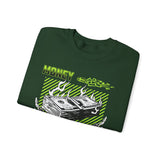 Money Power Unisex Heavy Blend Crewneck Sweatshirt Dollar Stack Neon Green Graphic Hustle Mindset Streetwear Motivational Pullover