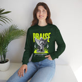 Praise Angel Statue Graphic Unisex Heavy Blend Crewneck Sweatshirt Gothic Spiritual Streetwear Pullover