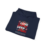 Love Yourself Deep Unisex Heavy Blend Hooded Sweatshirt Self Love Graphic Hoodie Rose Motivational Quote Streetwear Positive Affirmation Fashion Empowerment Apparel