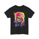 Calavera Punk Skull Unisex Heavy Cotton Tee Neon Gothic Streetwear T-Shirt Bold Rock Rebel Design For Punk Festivals Halloween Concerts Tattoo Lovers And Alternative Fashion