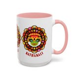 Kathakali Accent Coffee Mug 11oz 15oz Kerala India Classical Dance Art Face Ceramic Cup Cultural Heritage South Indian Folk Design Traditional Festival Gift