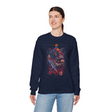 Guerrero Warrior Unisex Sweatshirt Bold Tribal Art Design Ancient Strength Symbol Cultural Fighter Graphic Streetwear For Gym Festivals Motivation And Everyday Power