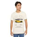 Yellow High Performance Sports Coupe Blueprint Art Unisex Heavy Cotton Tee Premium Streetwear For Car Enthusiasts Gearheads And Collectors