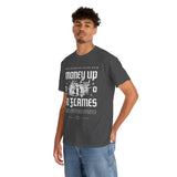 Money Up In Flames Unisex Heavy Cotton Tee Graphic T Shirt Black Streetwear Bold Money Graphic Fire Design Hustler Entrepreneur Alpha Mindset Wealth Fashion