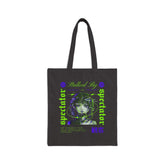 Stalked By Spectator Cyberpunk Anime Glitch Cotton Canvas Tote Bag Japanese Streetwear Futuristic Shopper