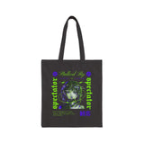 Stalked By Spectator Cyberpunk Anime Glitch Cotton Canvas Tote Bag Japanese Streetwear Futuristic Shopper