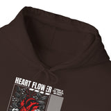 Heart Flower Graphic Hoodie Comfortable Unisex Heavy Blend Sweatshirt Bold Red and Black Floral Heart Design Streetwear Symbol of Love Strength and Vitality Perfect Gift for Friends Birthdays Cozy Days and Casual Wear
