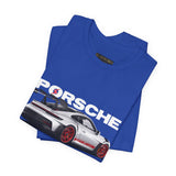 Porsche High-Performance Track Machine Blueprint Design Unisex Heavy Cotton Tee Powerful Street Racing Inspired Graphic Shirt