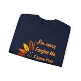 Ho’oponopono Sunflower Crewneck Unisex Sweatshirt Heavy Blend Pullover Healing Affirmation Spiritual Gratitude Mindfulness Positive Energy Apparel