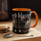 Blessed Angel Statue Graphic Accent Coffee Mug 11oz 15oz Gothic Streetwear Aesthetic Spiritual Artistic Ceramic Drinkware