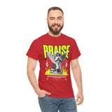 Praise Angel Statue Graphic Unisex Heavy Cotton Tee Spiritual Gothic Streetwear T-Shirt