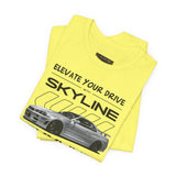 Japanese Performance Coupe Skyline Inspired Unisex Streetwear Tee High Speed Racing Car Graphic Shirt JDM Culture Drift Style Automotive Art Design For Car Lovers Urban Fashion