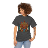 Kala Bhairav Mask Graphic T Shirt Mythical Cultural Warrior Spirit Inspired Tee Tribal Festival Art Streetwear Heavy Cotton Top
