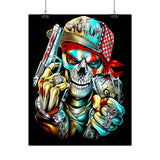 Skeleton Hustler Premium Poster Bold Street Art Wall Decor for Fearless Dreamers, Hustlers, and Visionaries