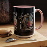 Sculptural Future Statue Art Accent Coffee Mug 11oz 15oz Greek Goddess Cosmic Abstract Splash Bold Artistic Streetwear Ceramic Cup