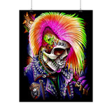 Calavera Punk Skull Matte Vertical Poster Vibrant Neon Gothic Wall Art Punk Rock Decor For Tattoo Studios Music Lovers Halloween Festival Rooms And Alternative Art Collectors