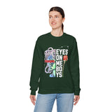 Eyes On Me Boys Medusa Crewneck Comfortable Unisex Heavy Blend Sweatshirt Mythological Streetwear Bold Empowerment Design for Self Expression Perfect Gift for Friends Birthdays Cozy Days Casual Wear