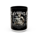 Cronus The Dark Sovereign Accent Coffee Mug 11oz 15oz Greek Mythology Statue Graphic Gothic Streetwear Bold Artistic Ceramic Cup