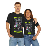The Charmer Unisex Heavy Cotton Tee Futuristic Butterfly Graphic Streetwear Neon Cyber Aesthetic Artistic Fashion Statement T Shirt