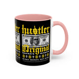 Hustler Original Money Maker Accent Coffee Mug 11oz 15oz Streetwear Bold Dollar Bill Graphic Motivational Entrepreneur Ceramic Cup