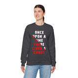 Unisex Once Upon A Time There Lived A Ghost Crewneck Sweatshirt Horror Graphic Pullover Spooky Paranormal Gothic Halloween Inspired Scary Storytelling