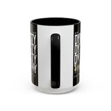 Dynasty Accent Coffee Mug 11oz 15oz Black Ceramic Mug with Roman Statue Bust and Butterfly Artwork for History Lovers and Modern Art Fans