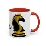 Tate Knight Logo Accent Coffee Mug 11oz 15oz Gold Foil Chess Horse Design Motivational Hustler Ceramic Cup Bold Luxury Inspired Streetwear Gift Drinkware